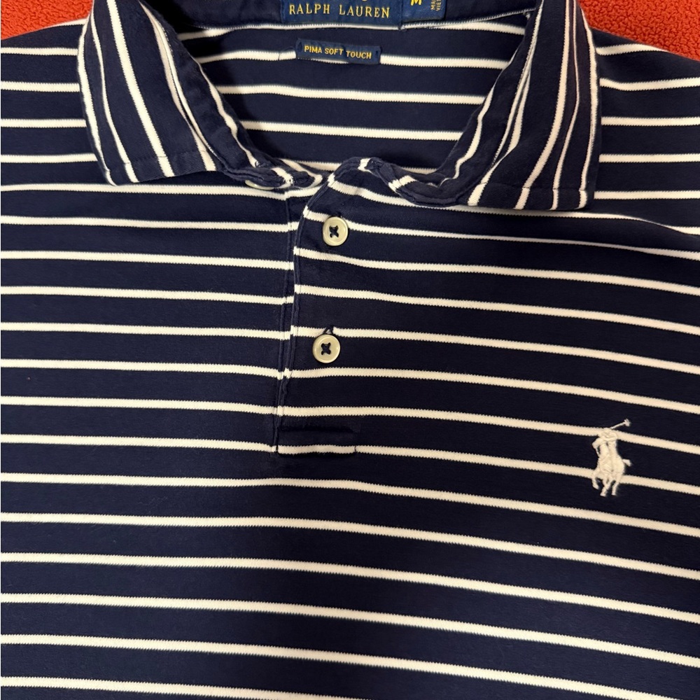 Polo Ralph Lauren Navy and White Striped Slim fit Shirt